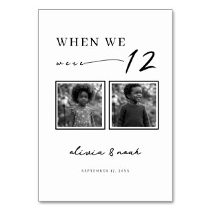 Cartes de table de mariage When We Were, numéro de