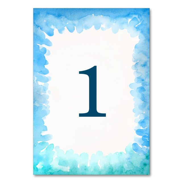 Cartes de table de tortue marine - Aquarelle bleu  (Par défaut)