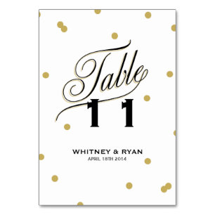 Cartes de table élégantes Dot Gold