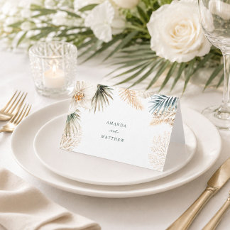 Cartes de Table Élégantes pour Mariage sur la Plag