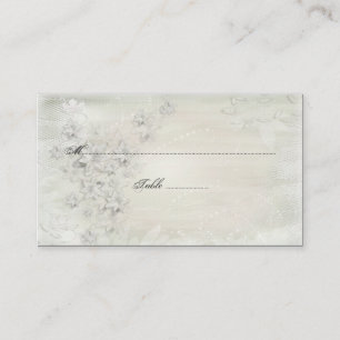 Cartes de Table Florales Blanc sur Blanc Vintage