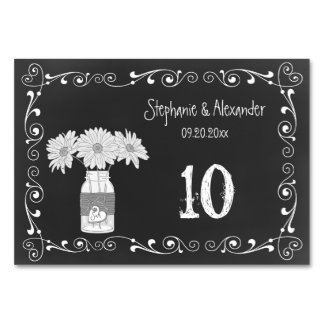 Cartes de table Mariage Mason Jar