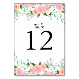 Cartes de table Mariage rose rose pâle