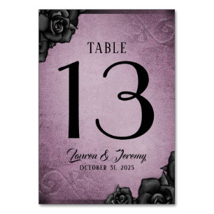 Cartes de table Mariages d'Halloween gothique viol