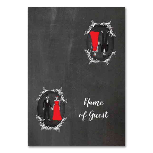 Cartes De Table Nom Du Mariage Invité Skull Skelet (Par défaut)