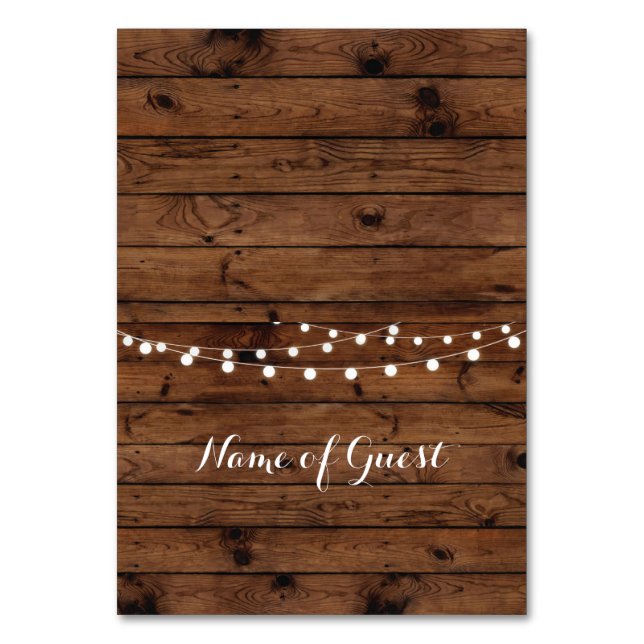 Cartes De Table Nom Du Mariage Invité Wood Place (Par défaut)