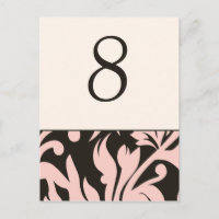 Cartes de table numérotées Réception de mariage ro