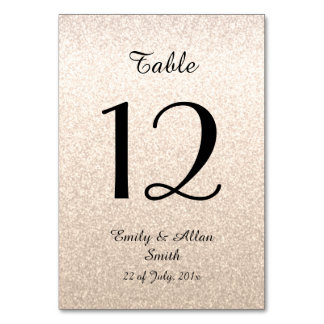 Cartes de table personnalisées avec numéro