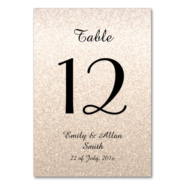 Cartes de table personnalisées avec numéro (Par défaut)