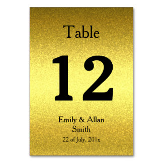 Cartes de table personnalisées avec numéro