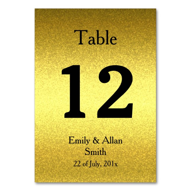 Cartes de table personnalisées avec numéro (Par défaut)