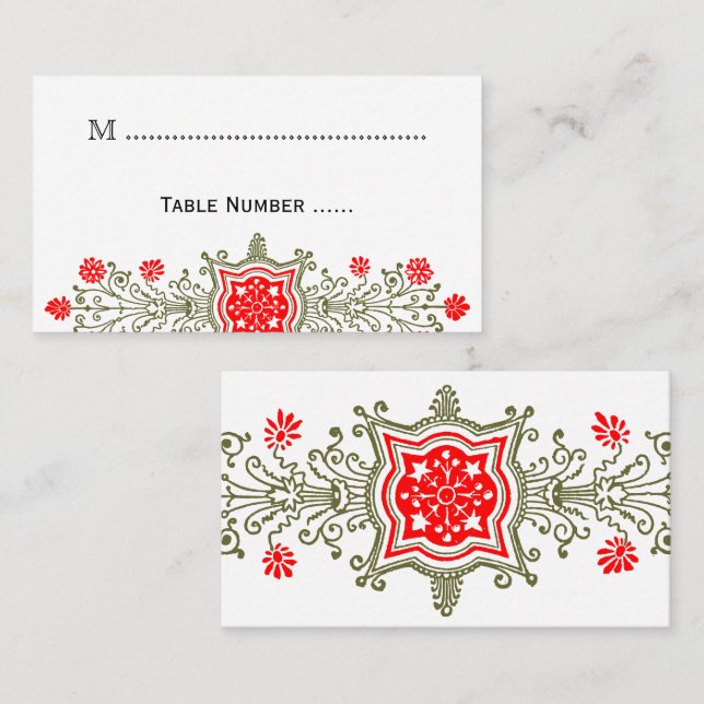 Cartes de table personnalisées Vinage Daisy Elemen (Devant / Derrière)
