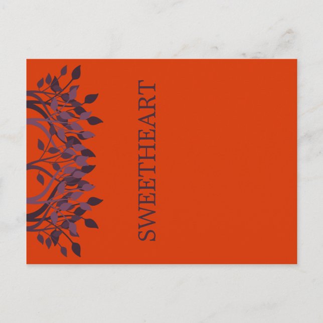 Cartes de table Plum et Orange Feuille (Devant)