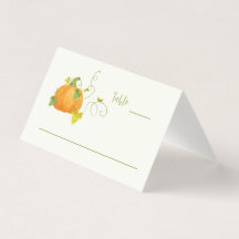 Cartes de Table pour Baby Shower CITROUILLE D'AUTO