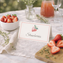 Cartes de table pour bar à Mimosa aux fraises