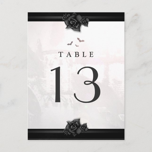 Cartes de table pour cartes postales Gothique Hall (Devant)