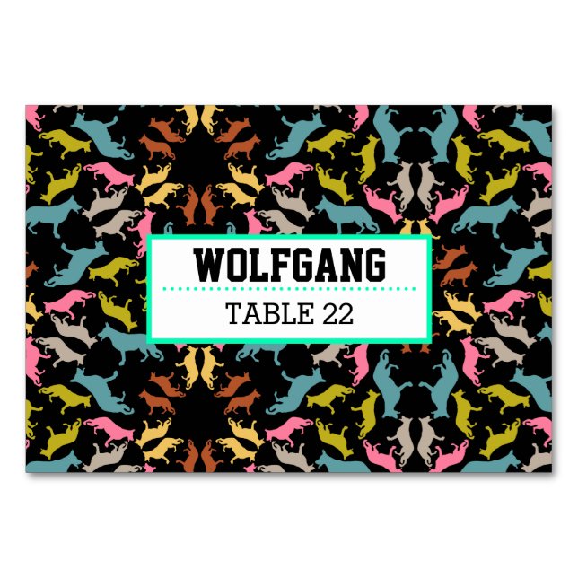 Cartes de table pour chien de berger (Devant)