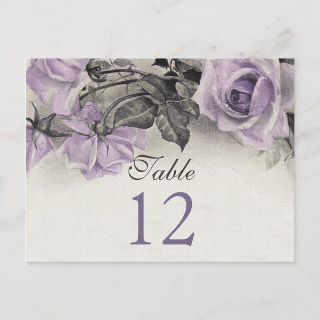 Cartes de table Rose Sterling Silver Purple (Devant)