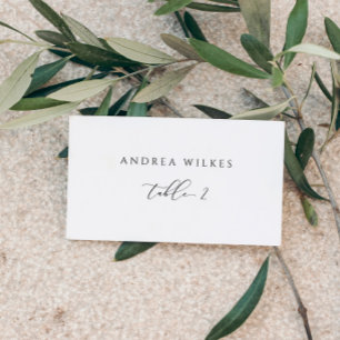 Cartes de table simples et modernes pour mariage à