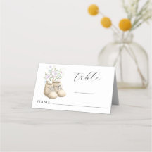Cartes de table Tentes Fleuries Neutres pour Baby