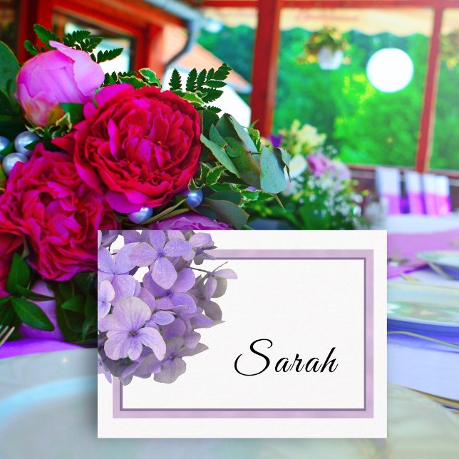 Cartes de table vierges Hortensia Violet Lavande (Créateur téléchargé)
