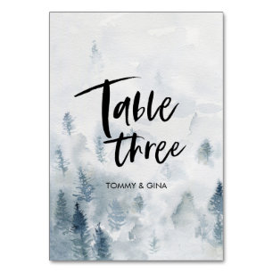 Cartes de table Watercolor Forest Mariage - tablea