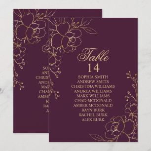 Cartes de tableau de bord Bourgogne et fleurs d'or