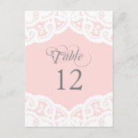 Cartes de tableau du Mariage de la dentelle blanch