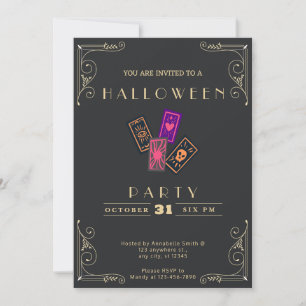 Cartes de tarot noir et or Halloween