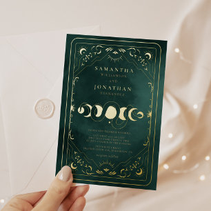 Cartes de tarot vert émeraude pour mariage céleste