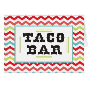 Cartes de tente de nourriture de barre de taco de
