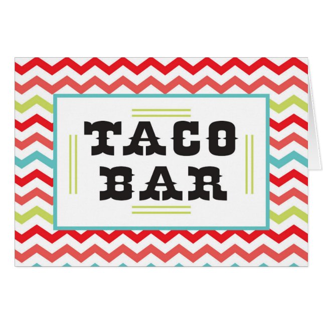 Cartes de tente de nourriture de barre de taco de (Devant Horizontal)