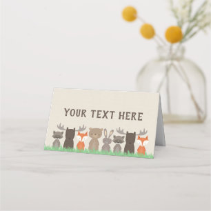 Cartes de tentes à thème pour animaux de bois