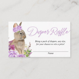 Cartes de tombola à baby shower de lapin pourpre