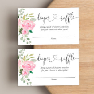 Cartes de tombola à baby shower rose pâle