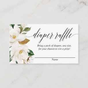 Cartes de tombola de baby shower floral Magnolia