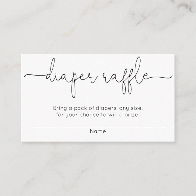 Cartes de tombola de baby shower, sans distinction (Devant)