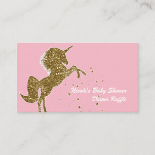 Cartes de tombola de couche-culotte de licorne