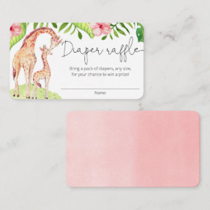 Cartes de tombola fille de la girafe