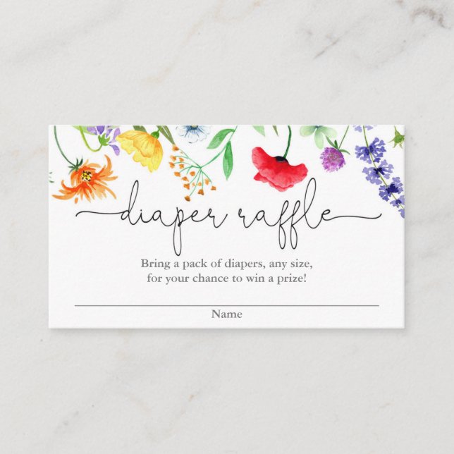 Cartes de tombola fleur sauvage baby shower de pri (Devant)