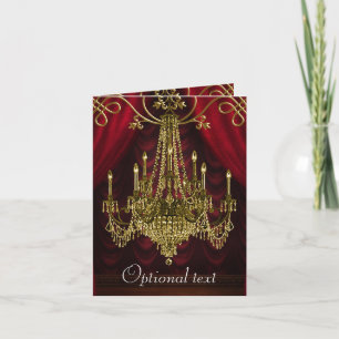 Cartes de Toutes Occasions Bugundy Gold Chandlier