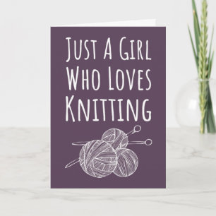 Cartes de tricoteuse rose mignon Tricot passe-temp