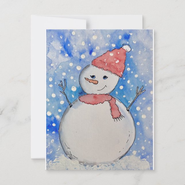 Cartes de vacances bonhomme de neige  (Devant)