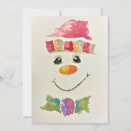Cartes de vacances bonhomme de neige aquarelle