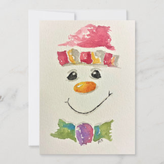 Cartes de vacances bonhomme de neige aquarelle