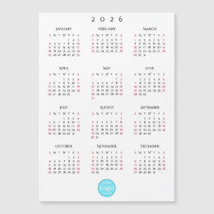 Cartes de vacances Calendrier 2026 Logo d'entrepri