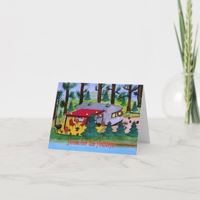 Cartes de vacances de campeur au bord du lac (Devant)