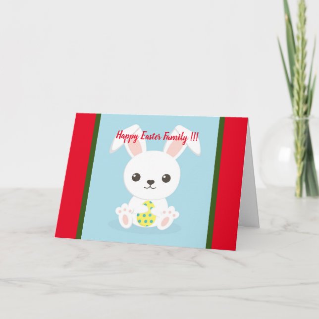 Cartes de vacances de Pâques Joyeuses Lapin Floral (Devant)