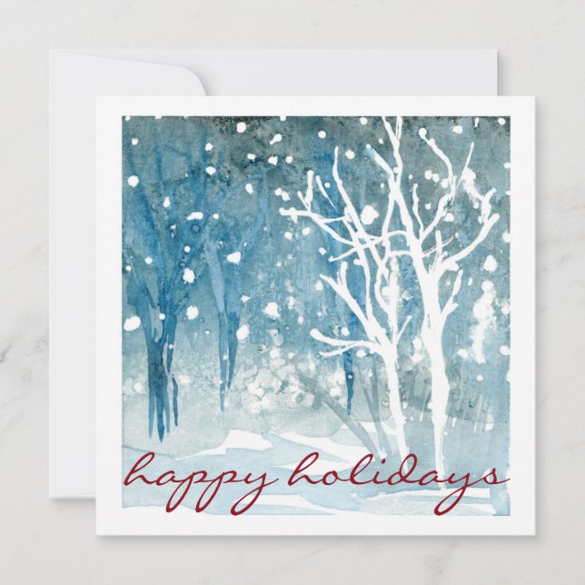 Cartes de vacances d'hiver de scène de neige à l'a (Devant)
