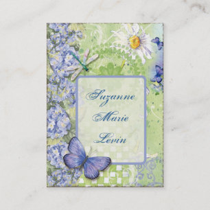 Cartes de visite à ailes de marguerite des bijoux